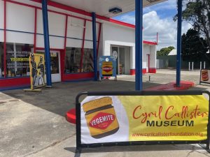 The front of the Cyril Callister Vegemite Museum, located at an old petrol station in Beaufort.